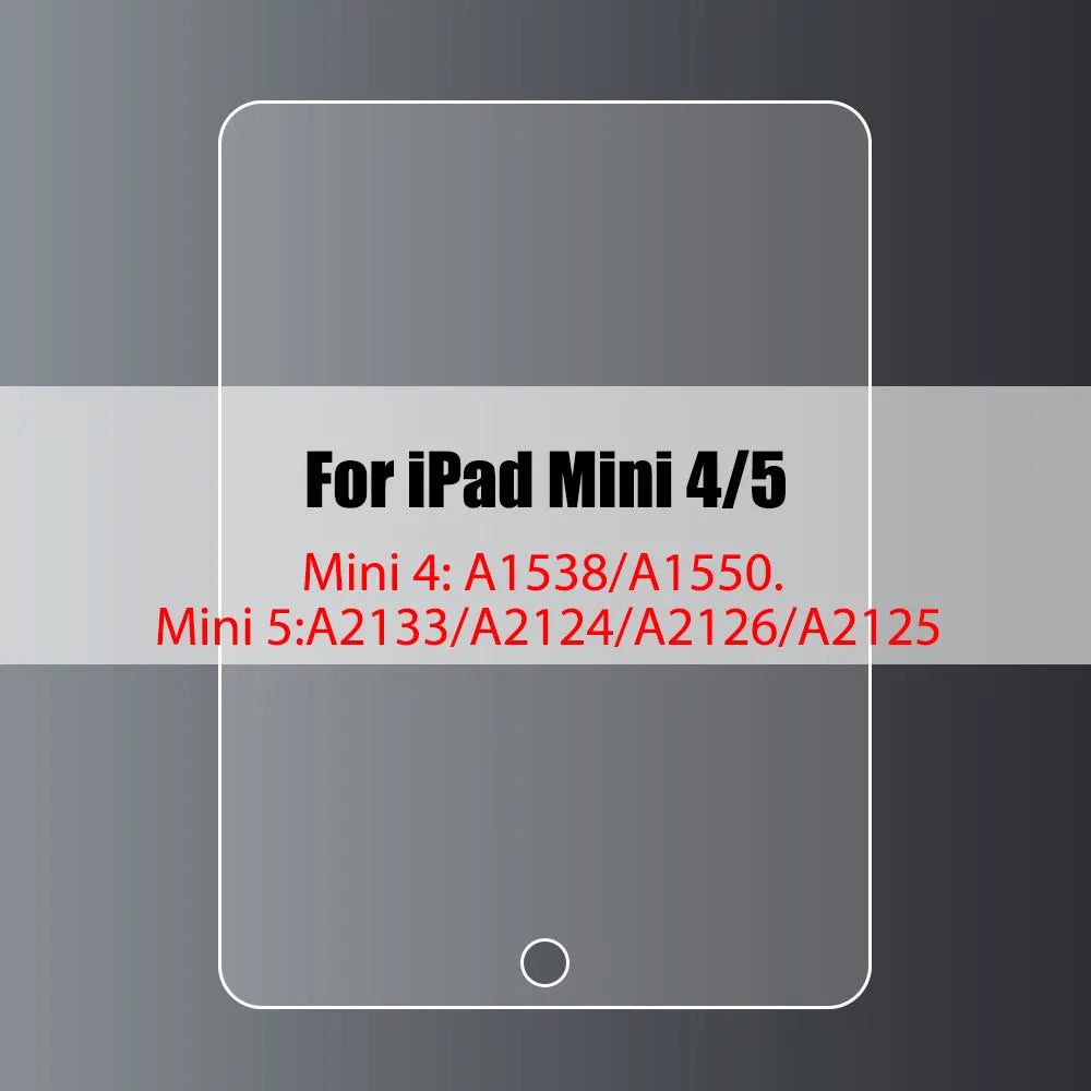 Transparentes gehärtetes Schutzglas für ein iPad Mini 4 oder 5 Gerät.