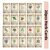 A collection of twenty-seven botanical herb cards featuring illustrations and text for journaling and apothecary decor.