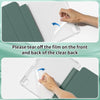 Hands are tearing off a film from the front and back of a clear protective case for an iPad Air.