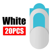 Cachettes de confidentialité blanches pour webcam d'ordinateur portable et de téléphone, présentées sous forme d'un tas de pr