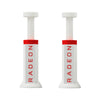 A pair of white adjustable GPU support brackets with red accents.