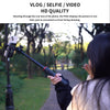 A person is using a magnetic phone rear camera monitor to shoot video, demonstrating HD quality for vlogging.