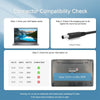A guide showing steps to check connector compatibility for a Dell laptop power adapter.