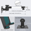 Aluminum wall mount tablet holder with a flexible arm and iron drill base for mounting.