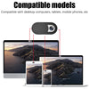 Privacy webcam covers shown on a laptop, tablet, and mobile phone.