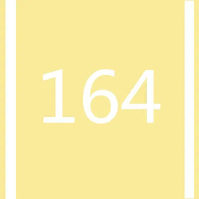 A yellow vertical stripe with the number 164 written in white text.
