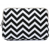Black and white chevron patterned laptop sleeve or canvas laptop bag