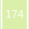 A light green vertical rectangle with the number 174 written in white.