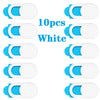 Ten white privacy sliding camera covers for laptops and devices