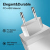 Silver wall adapter featuring PC and ABS materials with four charging ports.