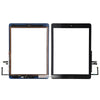 A blue LCD touch screen digitizer for an iPad, shown next to a black version.