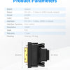 محول DVI إلى HDMI أسود بغلاف بلاستيكي، يُعرض من الجانب.