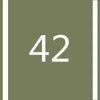 A square image with a muted olive green background and a white number 42.