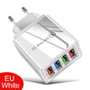 EU White 4-port fast charging wall adapter with multiple output ports