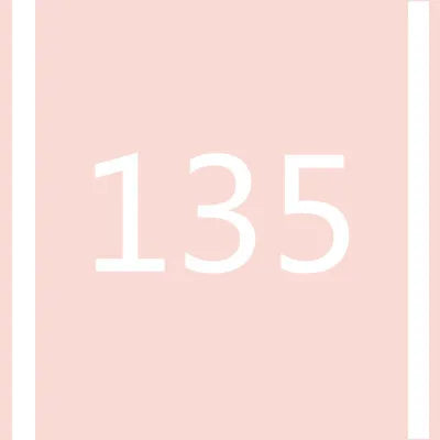 A pink background with the number 135 displayed in white font.