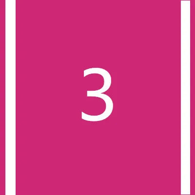 A magenta square with a white number 3 centered inside.