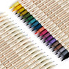 A close-up view of a set of 3-piece retro twin markers in various colors and shades arranged diagonally.