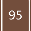 A brown rectangular background with the white number 95 centered, framed by vertical brown borders.