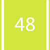 A bright lime green square with a white number 48 centered on it.