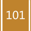 A square brown marker with the number 101 written in white.