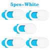 Five white privacy sliding camera covers for laptops and devices