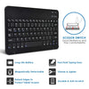 Black scissor switch keyboard cover for tablets featuring long life battery, magnetic detachable design, and durable anti-scr