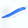 A blue magnetic staple remover tool with a push-button action, shown in profile view.