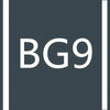 A dark gray square background with white text BG9.