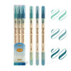 A set of three paint markers in teal and blue shades for watercolor art
