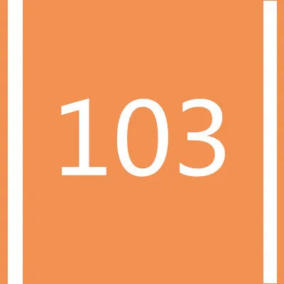 Orange square background with white numbers 103