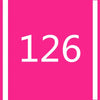 A magenta square background with the number 126 in white font.