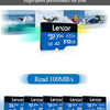 A set of Lexar microSD memory cards with various capacities and speeds, demonstrating high-speed performance.