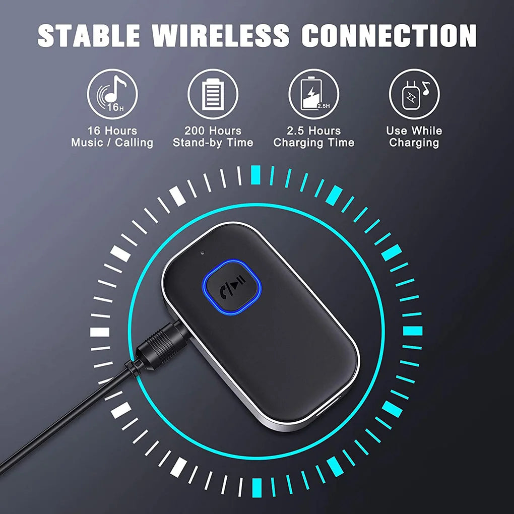 Bluetooth 5.0 Car Audio Adapter with Microphone