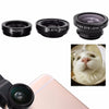 Kamera-Kit mit mehreren Linsen für Makro-, Weit- und Fisheye-Fotografie.
