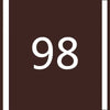 A dark brown square with the number 98 in white centered text.
