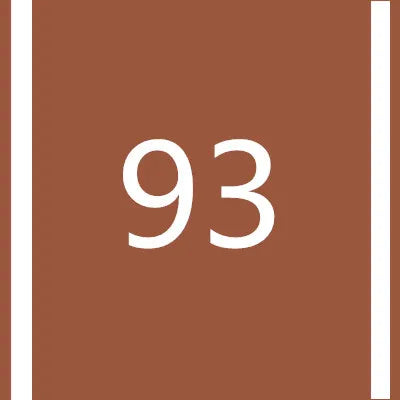 A brown square with a white vertical stripe and the number 93 printed in white.
