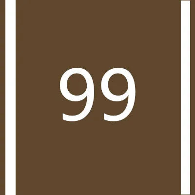 A brown square background with two white numbers 99 centered on it.