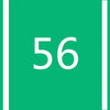 A green rectangular marker with the number 56 printed in white.
