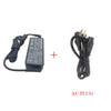 Black universal laptop power adapter with a plug and cable.