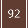 A brown square background with the white number 92 centered, framed by vertical white bars.