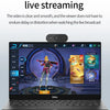 A Dell laptop displaying a live streaming interface with a woman and various gaming elements on the screen.
