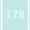 A light mint green square background with the number 178 in white font.