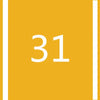 A square yellow marker with a vertical white stripe and the number 31 printed in white.
