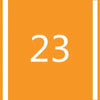Orange square background with the white number 23 centered.
