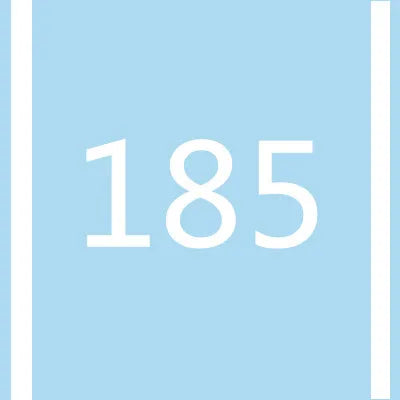 A light blue square background with a vertical white stripe and the number 185 in large white font.