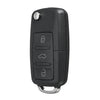 A black realistic fake car key hidden safe with a secret compartment and a metal loop.