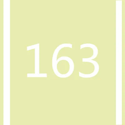 A pale yellow vertical rectangle with the number 163 written in white.