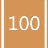 A square brown background with a white number 100 centered on it.