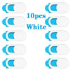 Ten white privacy webcam cover stickers for laptops