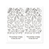 A sheet of rectangular thank you gift stickers featuring various leaf and botanical designs.